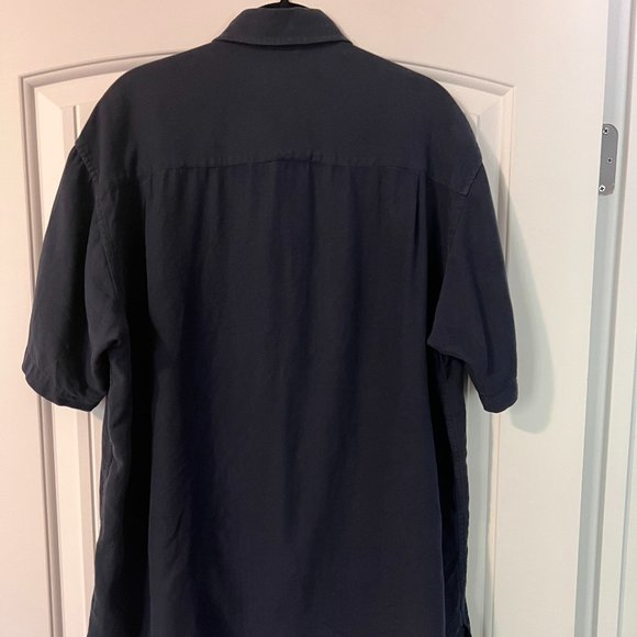 Nautica (Easy Care Silk Blend) Navy Men's Shirt Large - Picture 6 of 6